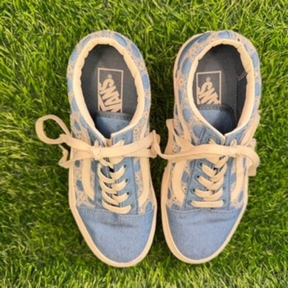 Vans Old Skool Stackform Blue Eyelet Denim Platform Sneakers Womens 7 Mens 5.5 - Picture 5 of 8